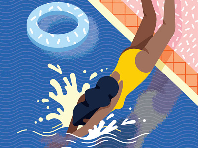 Summer Swim art cover design illustration summer swim