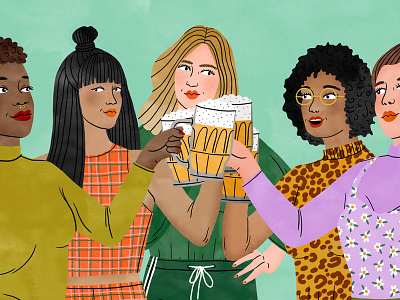 Beer Girls beer bodiljane folioart girls illustration