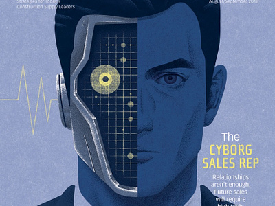 Cyborg Sales Rep cover cyborg editorial editorial art illustration kouzousakai magazine robot scifi