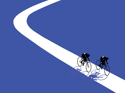 Open Road bike cycling digital editorial folioart graphic illustration jasonbrooks minimalism