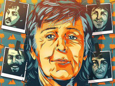 Paul McCartney beatles digital editorial folioart illustration portrait retro
