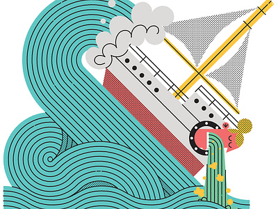 Sea Sickness character devolle digital editorial folioart humour illustration john travel vector