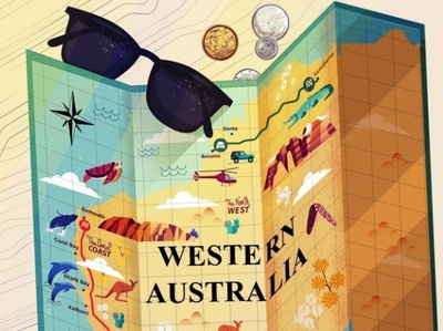 Western Australia australia digital editorial folioart illustration maite franchi map texture travel