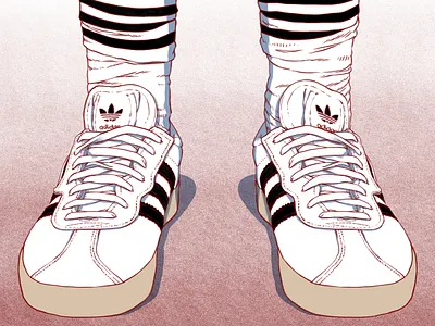 Gazelle Super adidas digitial fashion folioart illustration sarah maxwell style texture trainers