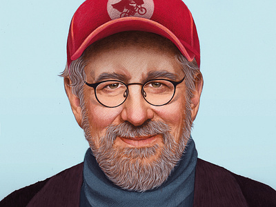 Steven Spielberg digital drawn folioart illustration mercedes debellard portrait realist