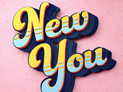 New Year, New You 3d cgi digital dusk studio folioart illustration lettering paper craft typography