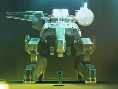 Metal Gear Rex digital folioart futuristic illustration james gilleard print robot sci fi texture