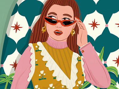 Influencer bodil jane character digital fashion folioart girl illustration pattern portrait