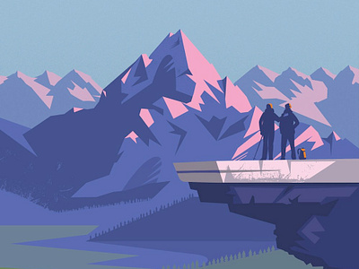 Mountain digital folioart hiking illustration landscape mountain peter greenwood vector web