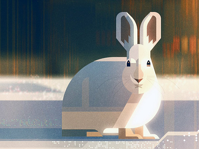 Hare animal digital folioart hare illustration james gilleard snow texture wildlife