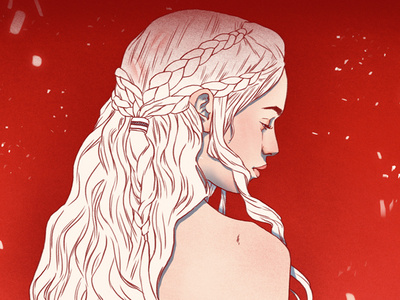 Khaleesi character digital drawing folioart game of thrones illustration khaleesi portrait sarah maxwell tv