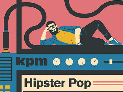 Hipster Pop album cover character digital folioart hipster humour illustration michael parkin music retro