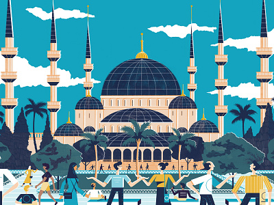 Istanbul architecture character city digital editorial folioart illustration michael driver travel