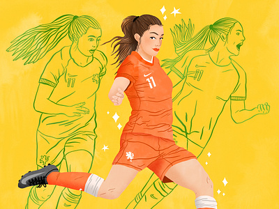 Lieke Martens bodil jane digital folioart football illustration nike portrait sport women