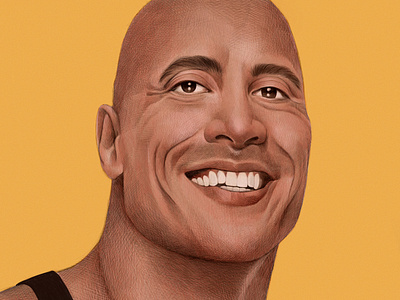 The Rock book cover digital drawn folioart illustration portrait