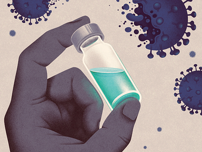 HIV Vaccine digital editorial folioart illustration kouzou sakai research science texture