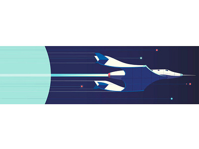 Virgin Galactica digital folioart illustration peter greenwood space travel vector