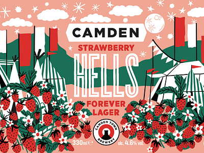 Strawberry Hells bodil jane design digital festival folioart illustration landscape packaging strawberries