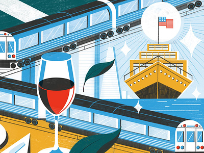 Chicago colour digital editorial folioart illustration michael driver train travel