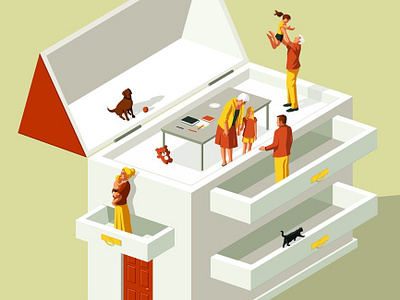 Kangaroo Living conceptual digital editorial family folioart home illustration stephan schmitz