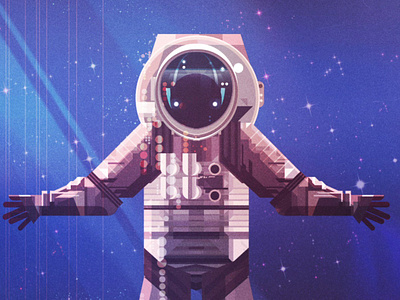 Astronaut astronaut character digital folioart glitch illustration james gilleard space stars texture