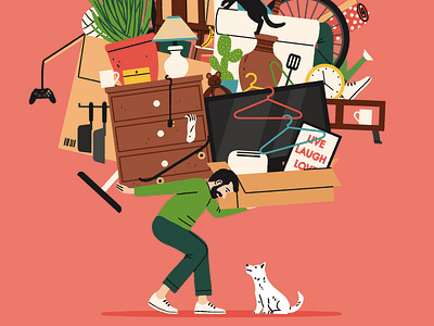 Helping Hand character digital dog folioart home humour illustration michael parkin pet