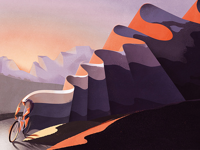 The Road bike conceptual digital editorial eleni debo folioart illustration landscape mountains travel