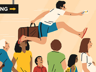 Frequent Flyers character digital editorial folioart humour illustration michael parkin travel web