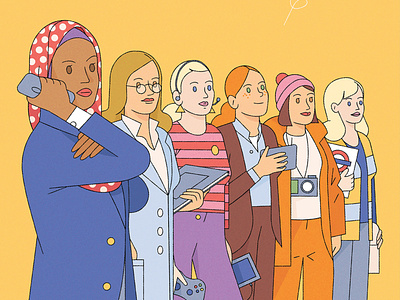 Strong Women character digital editorial figures folioart illustration kiki ljung people vector women