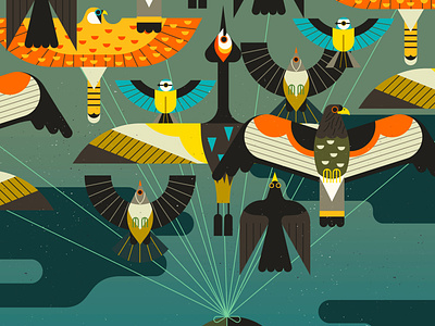 Bird Therapy bird character colour conceptual digital editorial folioart illustration owen davey wildlife