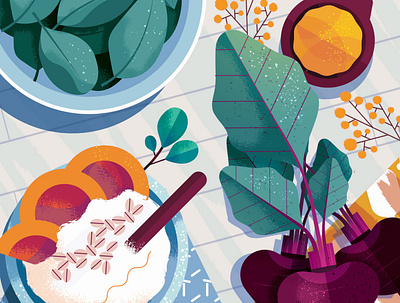 Blood Pressure digital editorial folioart food green health illustration maite franchi texture