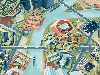 Future Cities animation city digital folioart future gif illustration motion muti texture transport