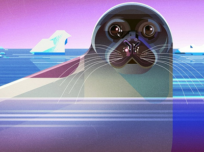 Seal animal book digital editorial folioart illustration james gilleard publishing seal texture