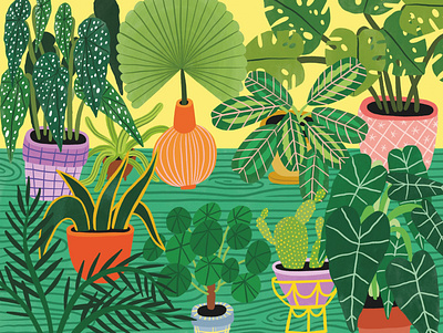Botanic Garden bodil jane digital folioart green illustration nature pattern plants product