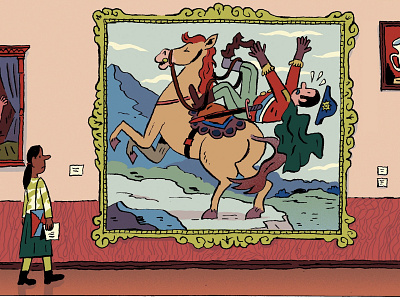 Men of History andres lozano character digital editorial folioart gallery horse humour illustration painting