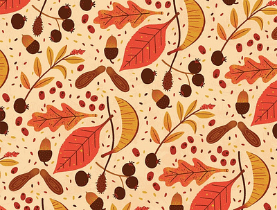 Autumn autumn digital fall illustration leaves michael parkin nature pattern texture