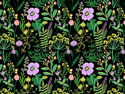 Wildflowers bodil jane digital floral flowers folioart illustration pattern