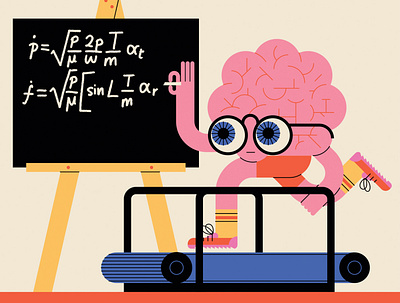 Smart Moves brain character digital editorial folioart humour illustration john devolle science vector