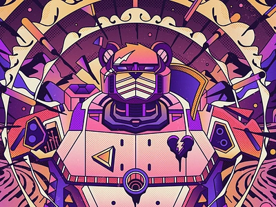 Mecha Intensity character digital folioart fortnite game graphic illustration muti technology vector