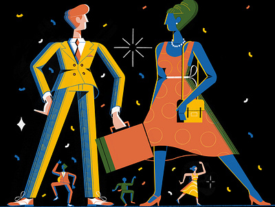 New Year 2020 business character digital editorial festive folioart illustration party