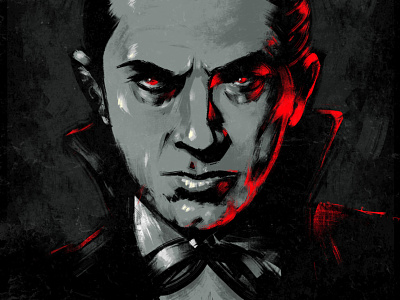 Bela Lugosi character digital dracula folioart illustration texture tv