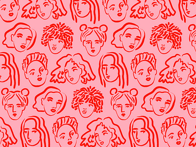 Faces bodil jane character digital drawing folioart girls illustration line pattern portrait women