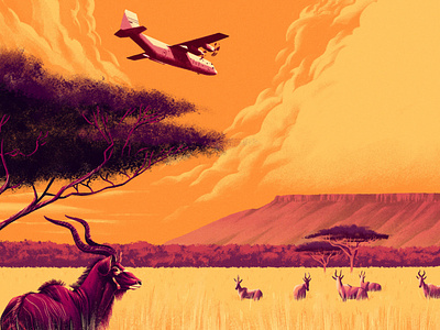 Waterberg Plateau africa digital editorial folioart illustration landscape muti nature plane travel