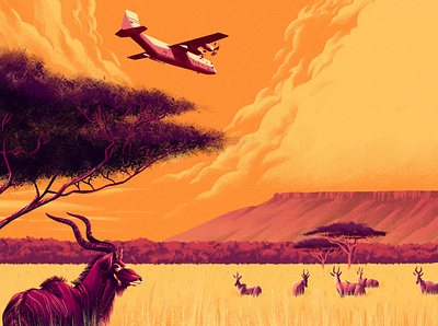 Waterberg Plateau africa digital editorial folioart illustration landscape muti nature plane travel