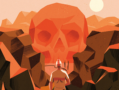 Vuelta conceptual cycling digital editorial folioart illustration landscape skull texture