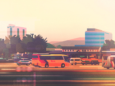 Car Park cars digital folioart glitch illustration james gilleard landscape texture travel urban