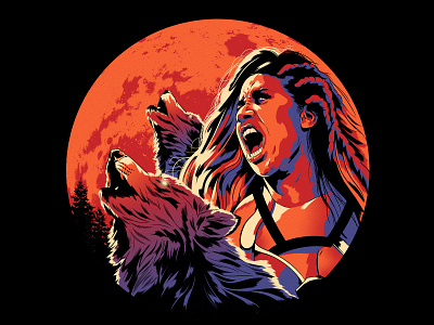 Ember Moon alexander wells character digital folioart illustration moon portrait sports wolves