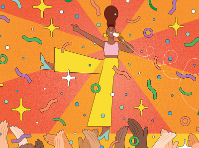 Public Speaking character colourful dance digital editorial folioart illustration kiki ljung texture vector