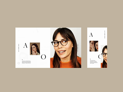AO Spectacles Flow animation design gallery journey landing page layout menu serif type typography ui ux website