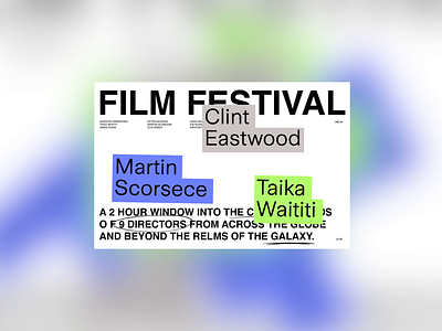 Film Festival WIP animation film gradient layout menu minimal responsive sans serif type typography ui ux video website